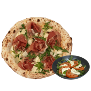 Pizza Monte Bianco mit Caprese (brutto)